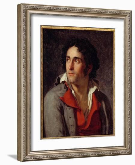 Presume Portrait of the Geolier of the Painter Jacques Louis David Stayed in Prison after Robespier-Jacques Louis David-Framed Giclee Print