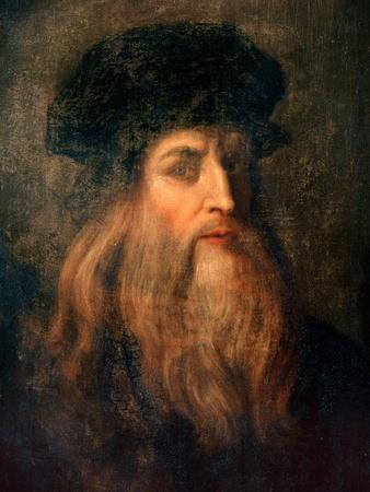 'Presumed Self-Portrait of Leonardo Da Vinci (Lucan Portrait) - Tempera on Panel, 1490-1500 ...