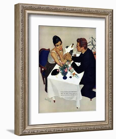 Pretend You Love Me - Saturday Evening Post "Leading Ladies", February 22, 1958 pg.40-Kurt Ard-Framed Giclee Print