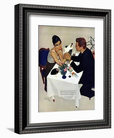 Pretend You Love Me - Saturday Evening Post "Leading Ladies", February 22, 1958 pg.40-Kurt Ard-Framed Giclee Print