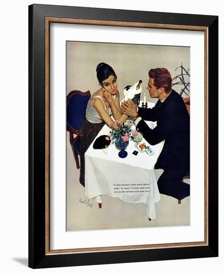 Pretend You Love Me - Saturday Evening Post "Leading Ladies", February 22, 1958 pg.40-Kurt Ard-Framed Premium Giclee Print