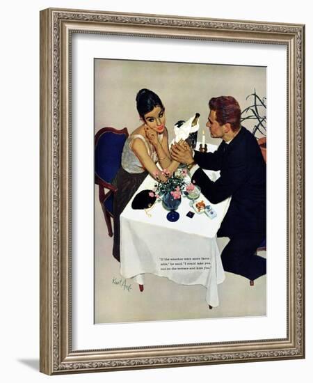 Pretend You Love Me - Saturday Evening Post "Leading Ladies", February 22, 1958 pg.40-Kurt Ard-Framed Giclee Print