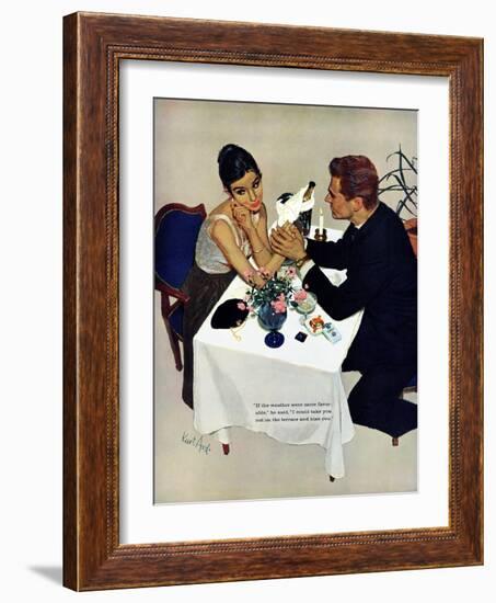 Pretend You Love Me - Saturday Evening Post "Leading Ladies", February 22, 1958 pg.40-Kurt Ard-Framed Giclee Print