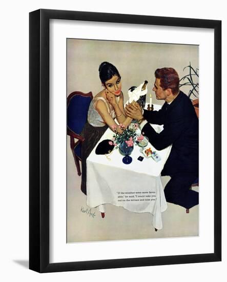 Pretend You Love Me - Saturday Evening Post "Leading Ladies", February 22, 1958 pg.40-Kurt Ard-Framed Giclee Print