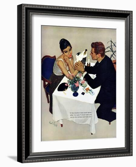 Pretend You Love Me - Saturday Evening Post "Leading Ladies", February 22, 1958 pg.40-Kurt Ard-Framed Giclee Print