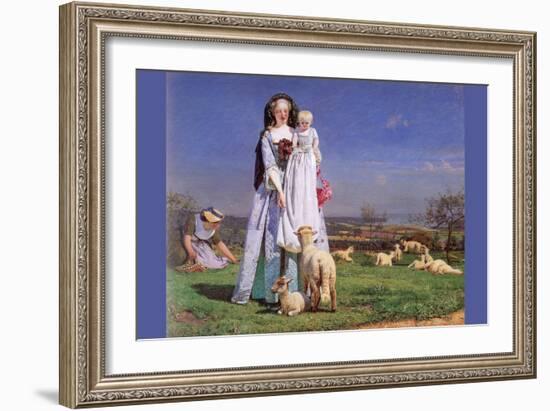 Pretty Baa Lambs-Ford Madox Brown-Framed Art Print