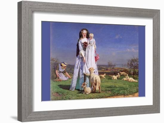 Pretty Baa Lambs-Ford Madox Brown-Framed Art Print