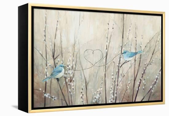 Pretty Birds Neutral String-Julia Purinton-Framed Stretched Canvas