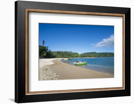 Pretty black sand volcanic beach, Epi island, Shepherd Islands, Vanuatu, Pacific-Michael Runkel-Framed Photographic Print