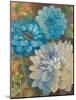 Pretty Blue Dahlias 1-Vera Hills-Mounted Art Print