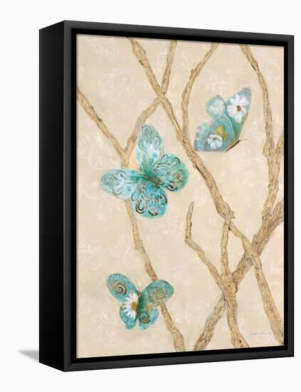 Pretty Blue Flight 1-Colleen Sarah-Framed Stretched Canvas