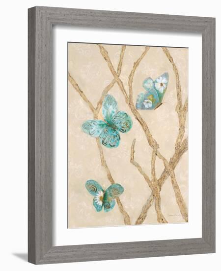 Pretty Blue Flight 1-Colleen Sarah-Framed Art Print