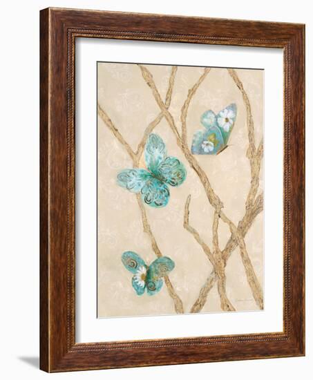 Pretty Blue Flight 1-Colleen Sarah-Framed Art Print