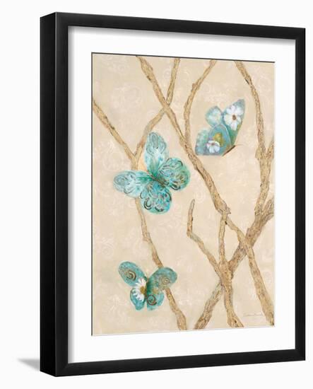 Pretty Blue Flight 1-Colleen Sarah-Framed Art Print