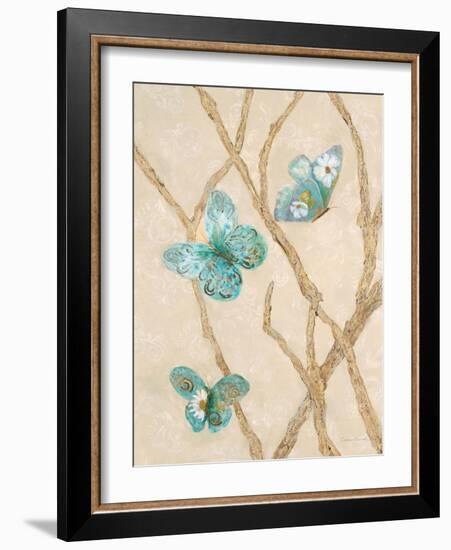 Pretty Blue Flight 1-Colleen Sarah-Framed Art Print