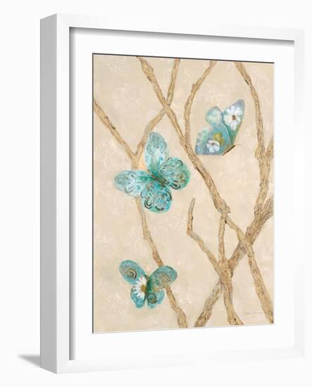 Pretty Blue Flight 1-Colleen Sarah-Framed Art Print