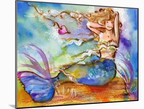 Pretty Blue Mermaid-sylvia pimental-Mounted Art Print