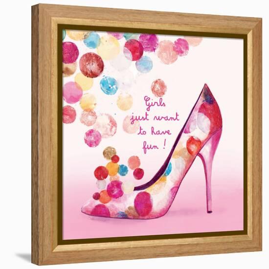 Pretty Bubble Shoe-Colleen Sarah-Framed Stretched Canvas