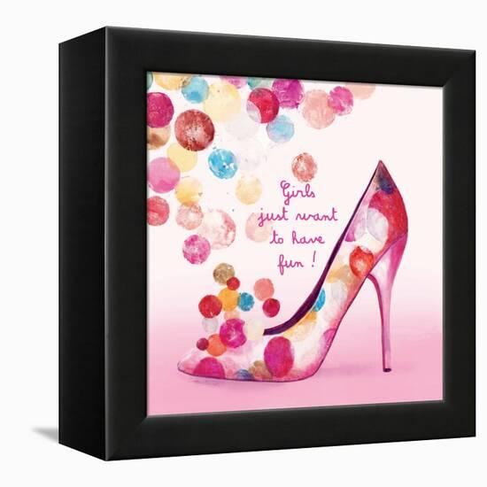 Pretty Bubble Shoe-Colleen Sarah-Framed Stretched Canvas