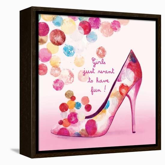 Pretty Bubble Shoe-Colleen Sarah-Framed Stretched Canvas