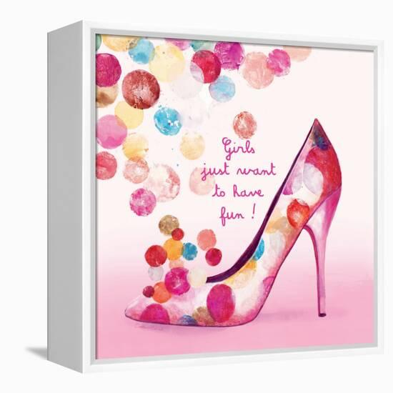 Pretty Bubble Shoe-Colleen Sarah-Framed Stretched Canvas