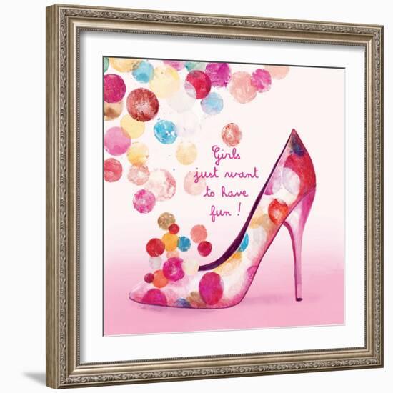 Pretty Bubble Shoe-Colleen Sarah-Framed Art Print