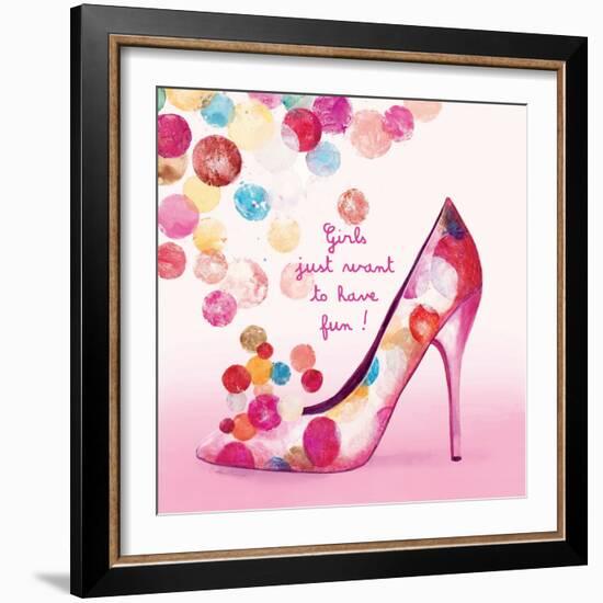 Pretty Bubble Shoe-Colleen Sarah-Framed Art Print