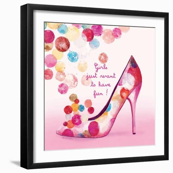 Pretty Bubble Shoe-Colleen Sarah-Framed Art Print