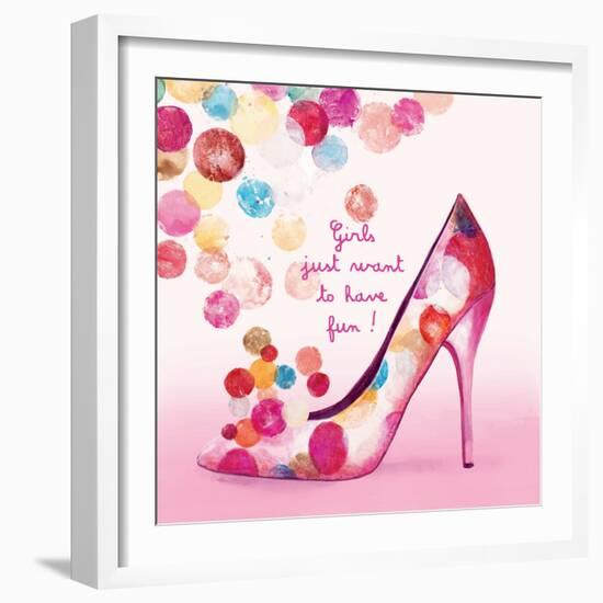 Pretty Bubble Shoe-Colleen Sarah-Framed Art Print