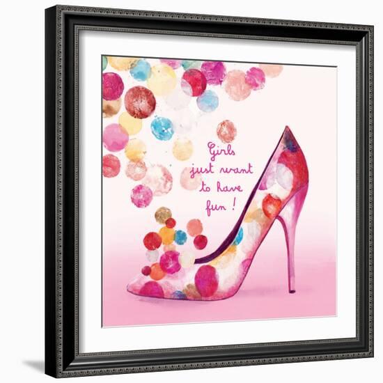 Pretty Bubble Shoe-Colleen Sarah-Framed Art Print