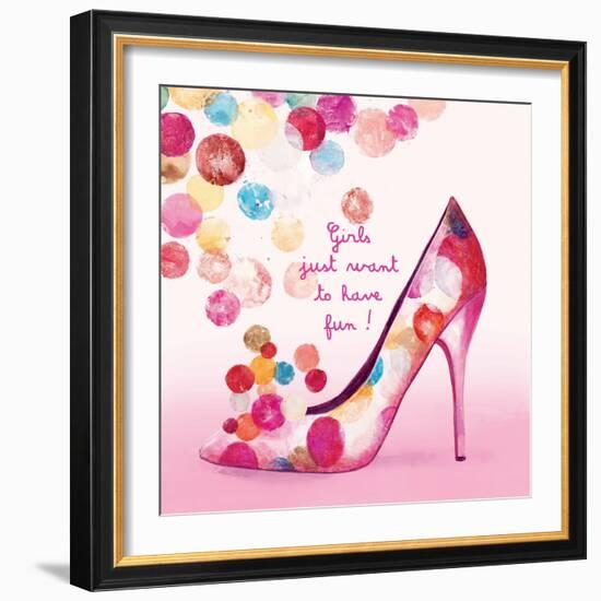 Pretty Bubble Shoe-Colleen Sarah-Framed Art Print