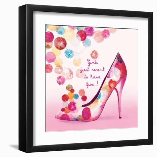 Pretty Bubble Shoe-Colleen Sarah-Framed Art Print