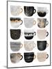 Pretty Coffee Cups-Elisabeth Fredriksson-Mounted Giclee Print