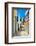 Pretty Colored Streets of Greek Islands-Maugli-l-Framed Photographic Print