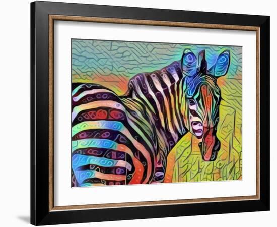 Pretty Colorful Zebra-sylvia pimental-Framed Art Print