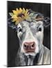 Pretty Cow on Black-Silvia Vassileva-Mounted Art Print