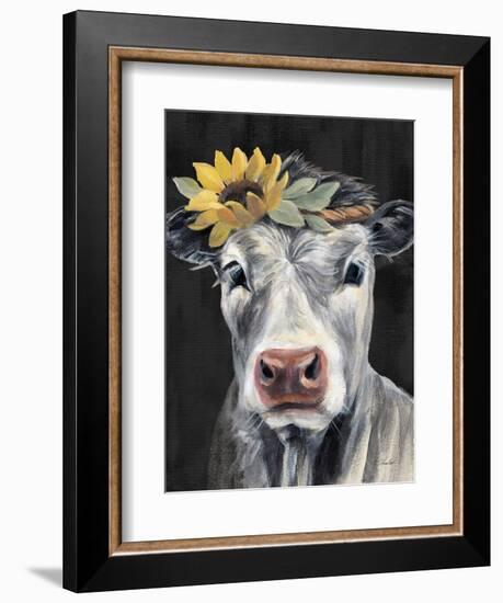 Pretty Cow on Black-Silvia Vassileva-Framed Premium Giclee Print