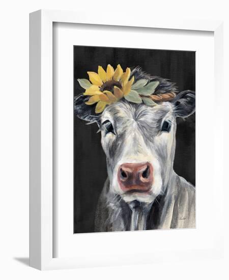 Pretty Cow on Black-Silvia Vassileva-Framed Premium Giclee Print
