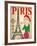 Pretty Girl in the Paris-emeget-Framed Art Print
