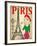 Pretty Girl in the Paris-emeget-Framed Art Print