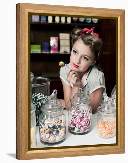 Pretty Little Miss Lollipop-Yvette Leur-Framed Premier Image Canvas