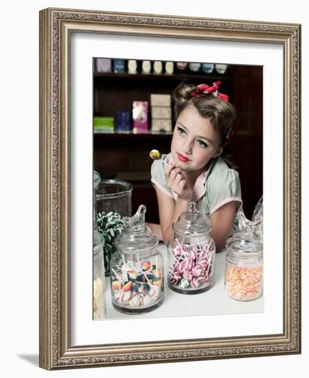 Pretty Little Miss Lollipop-Yvette Leur-Framed Photographic Print