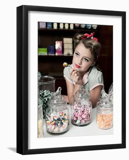 Pretty Little Miss Lollipop-Yvette Leur-Framed Photographic Print