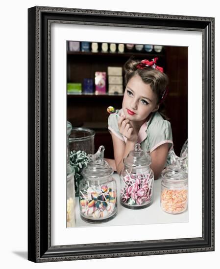 Pretty Little Miss Lollipop-Yvette Leur-Framed Photographic Print