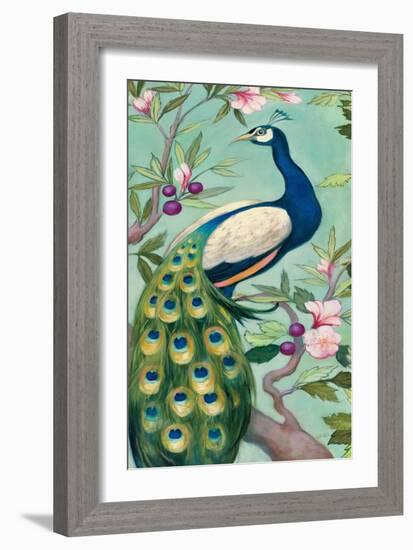 Pretty Peacock II-Julia Purinton-Framed Premium Giclee Print