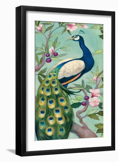 Pretty Peacock II-Julia Purinton-Framed Art Print