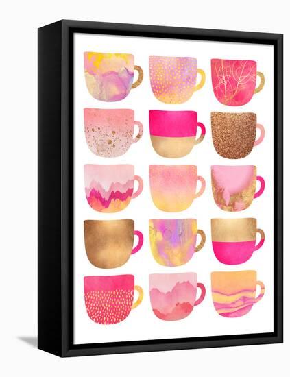Pretty Pink Coffee Cups-Elisabeth Fredriksson-Framed Premier Image Canvas