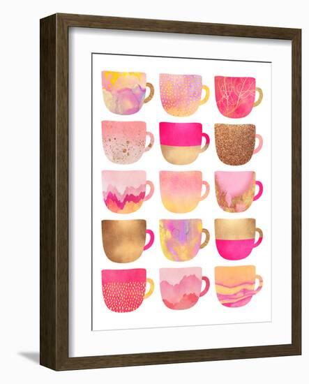 Pretty Pink Coffee Cups-Elisabeth Fredriksson-Framed Giclee Print