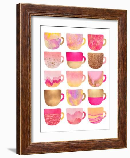 Pretty Pink Coffee Cups-Elisabeth Fredriksson-Framed Giclee Print