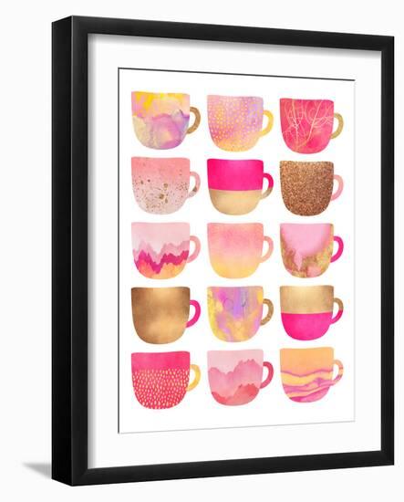 Pretty Pink Coffee Cups-Elisabeth Fredriksson-Framed Giclee Print